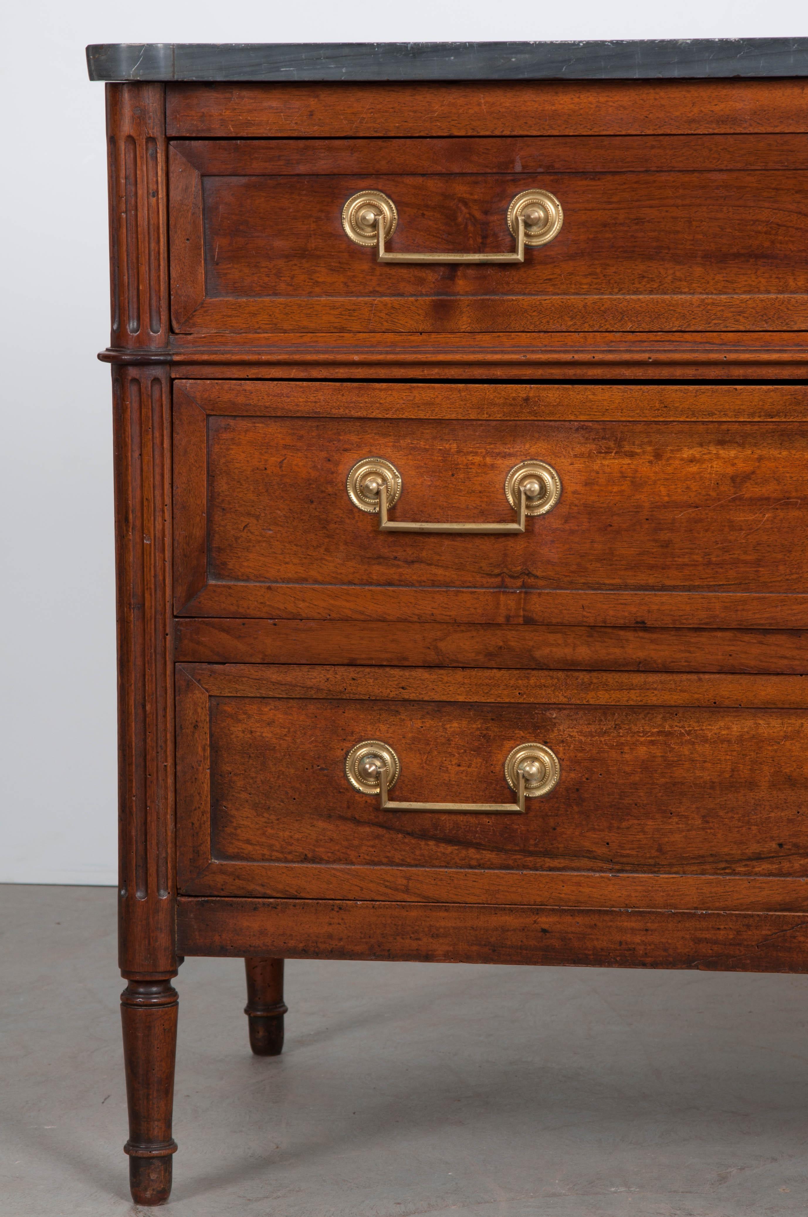 Patinated French 19th Century Walnut Louis XVI Commode
