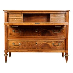 French 19th Century Walnut Louis XVI-Style Commode Desk