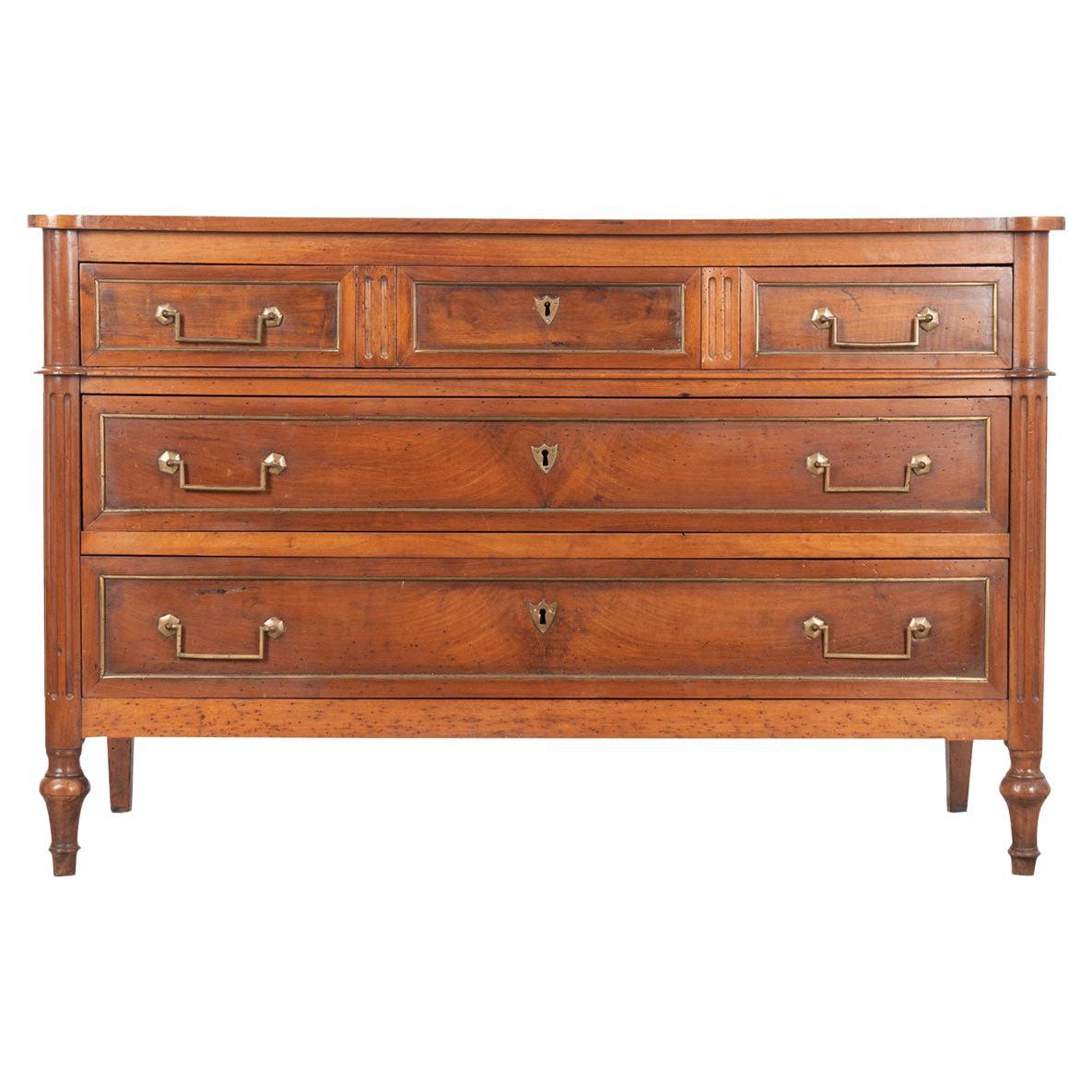 French 19th Century Walnut Louis XVI Style Commode