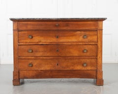 French 19th Century Walnut & Marble Top Commode