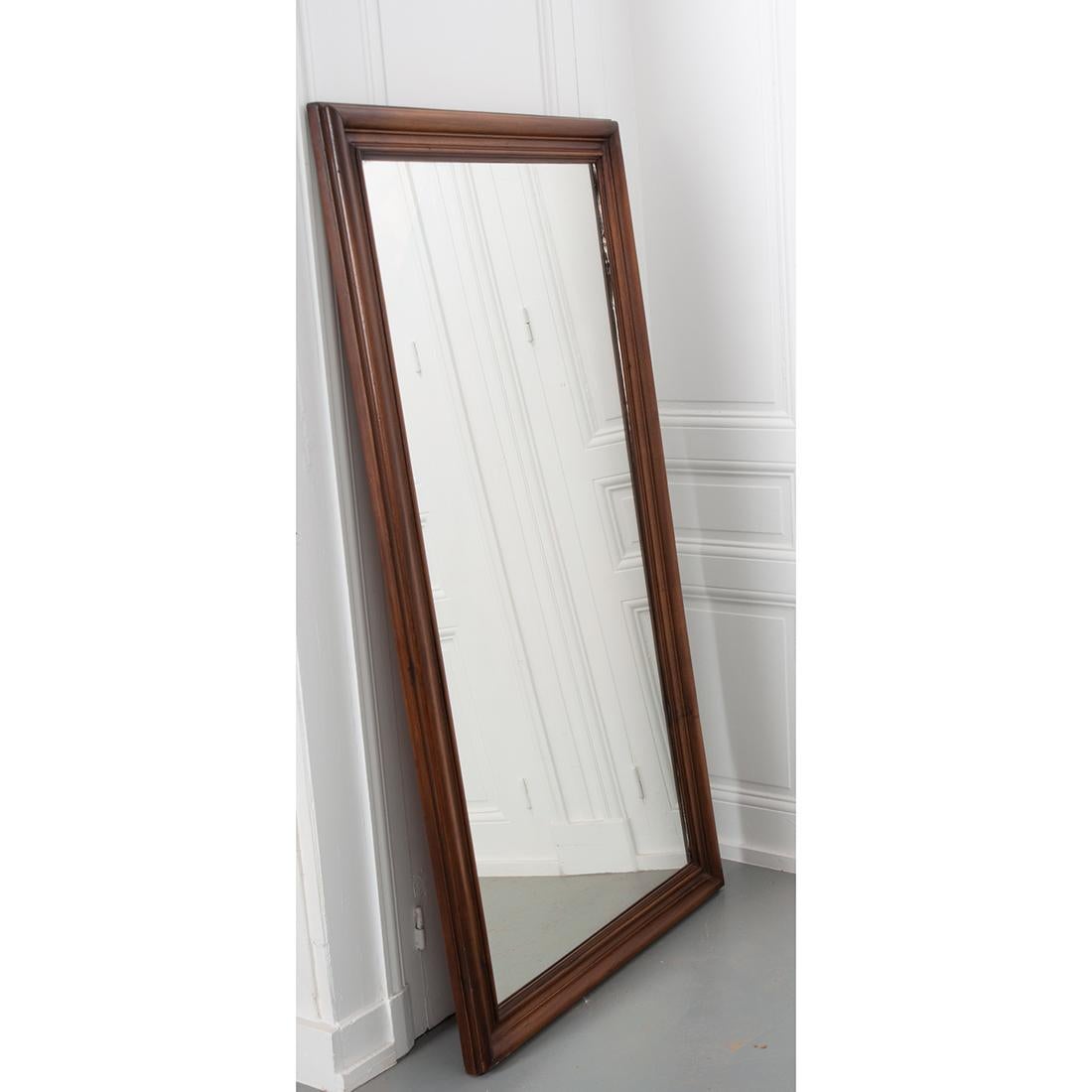 French 19th Century Walnut Mirror 1