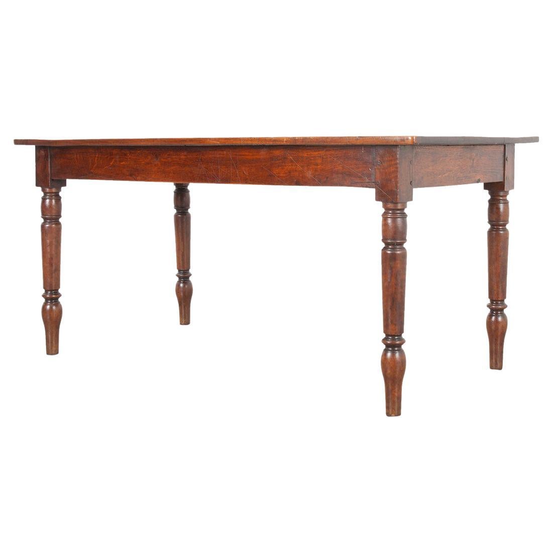 French 19th Century Walnut/Oak Table For Sale