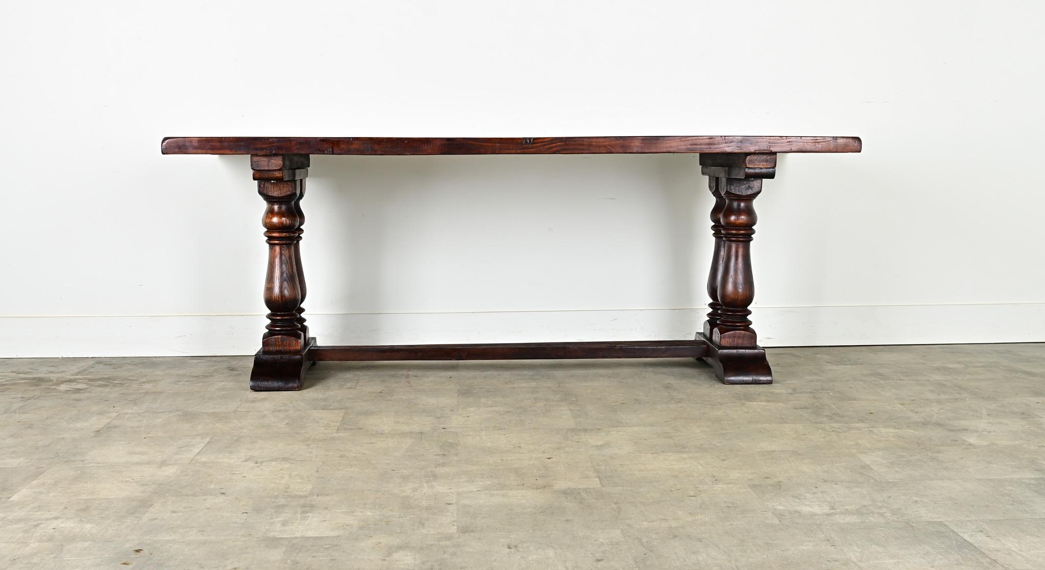 Mesa caballete francesa del siglo XIX de nogal y roble en venta 4