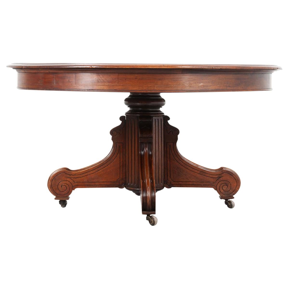 French 19th Century Walnut Oval Extension Table