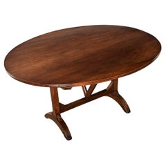 French 19th Century Walnut Oval Wine Taster’s Table French 19th Century Walnut Oval Wine Taster’s Table
