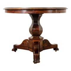 French 19th Century Walnut Restauration Style Center Table