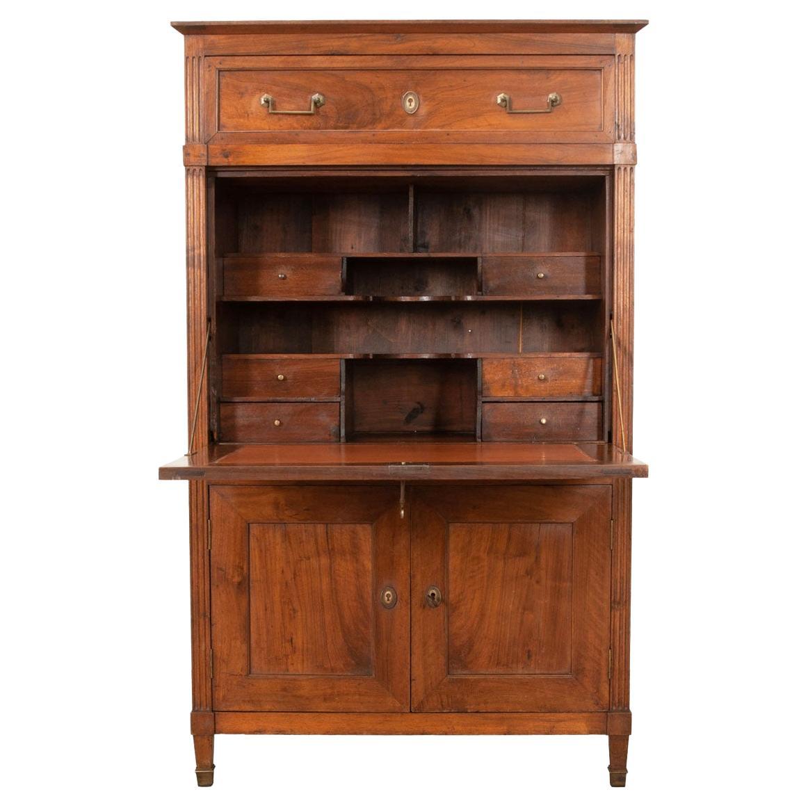 French 19th Century Walnut Secretaire a Abattant