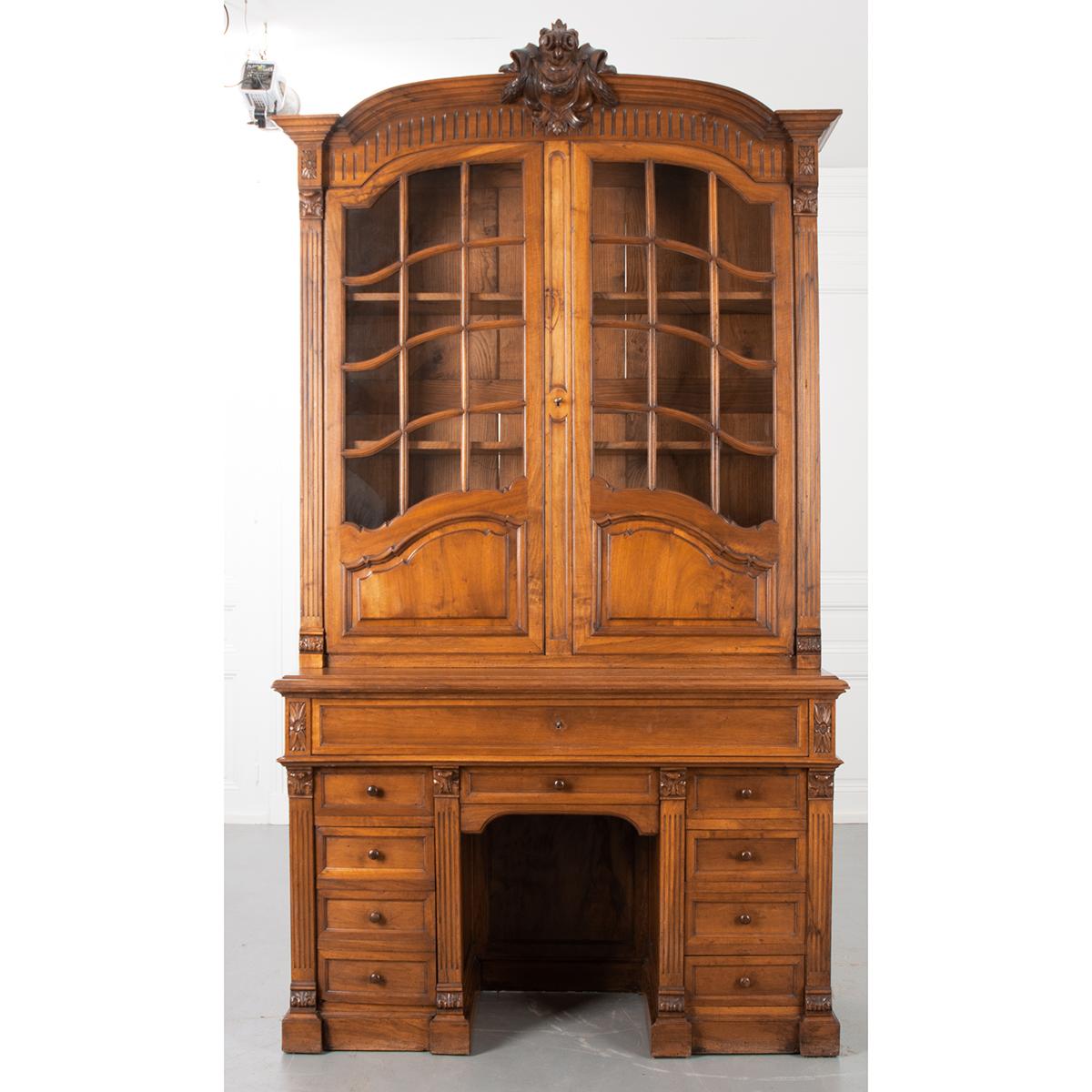 French 19th Century Walnut Secretary/Bookcase 6