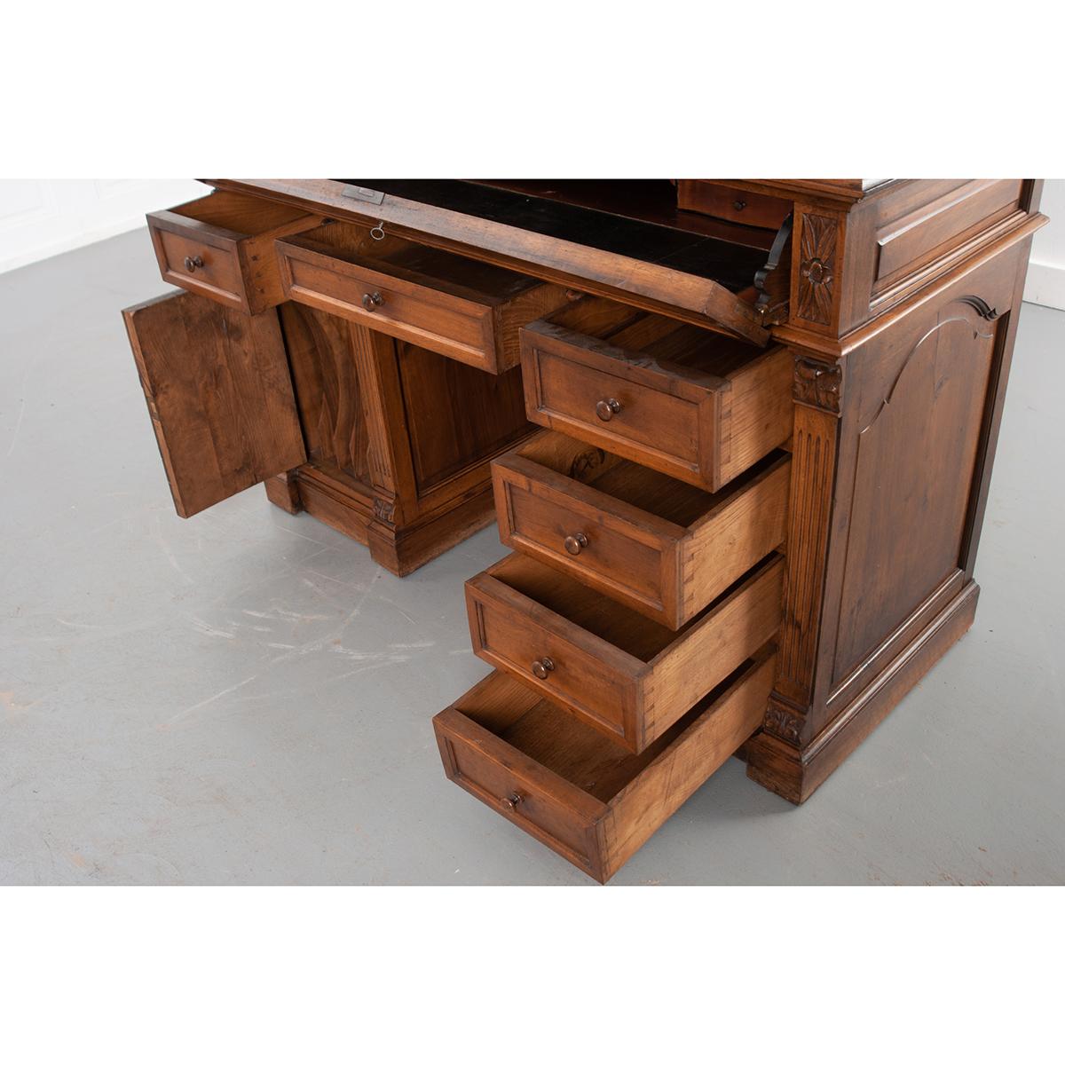 French 19th Century Walnut Secretary/Bookcase 9