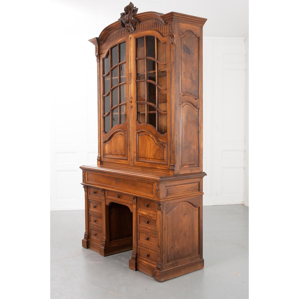 French 19th Century Walnut Secretary/Bookcase 10