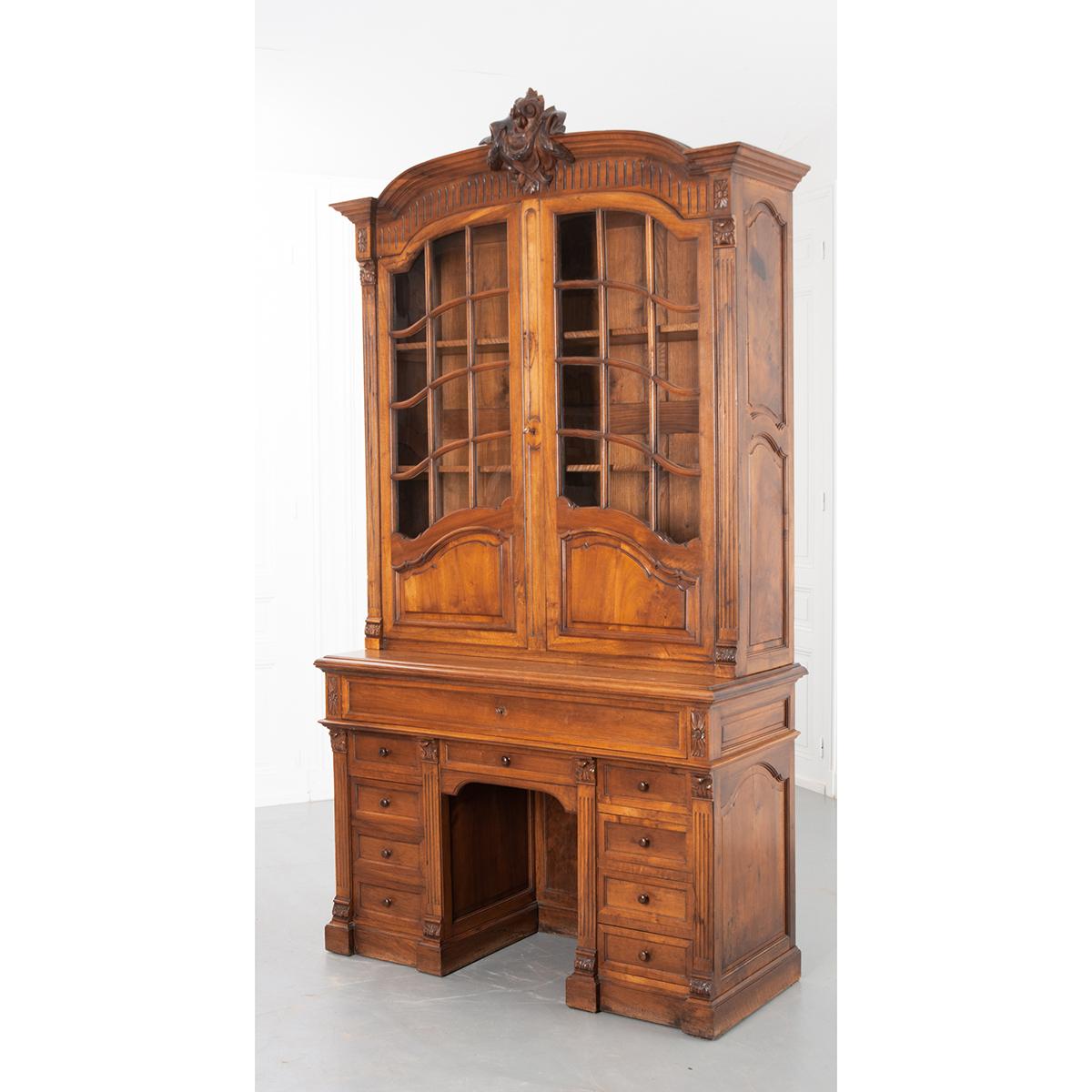 French 19th Century Walnut Secretary/Bookcase 11