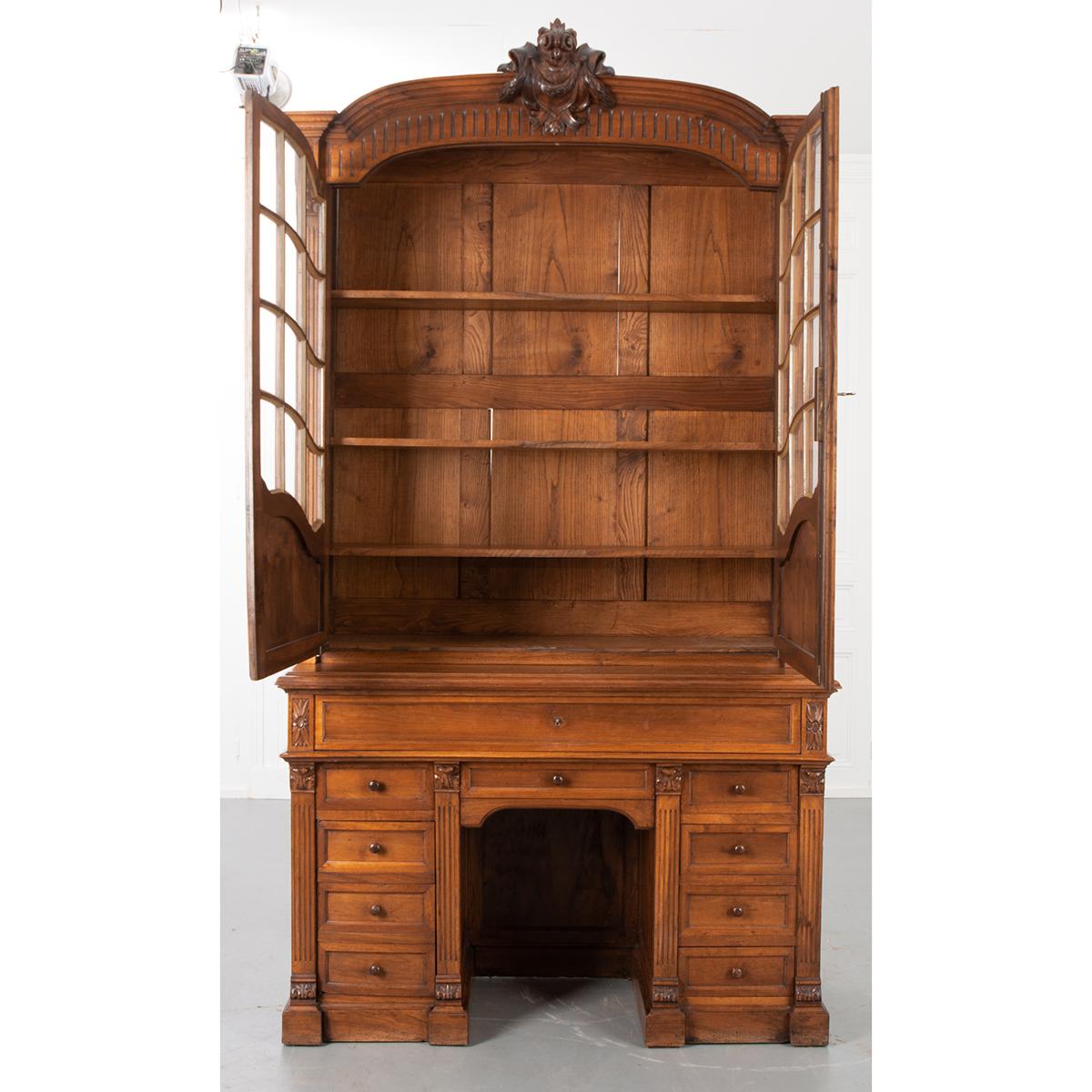 French 19th Century Walnut Secretary/Bookcase 5