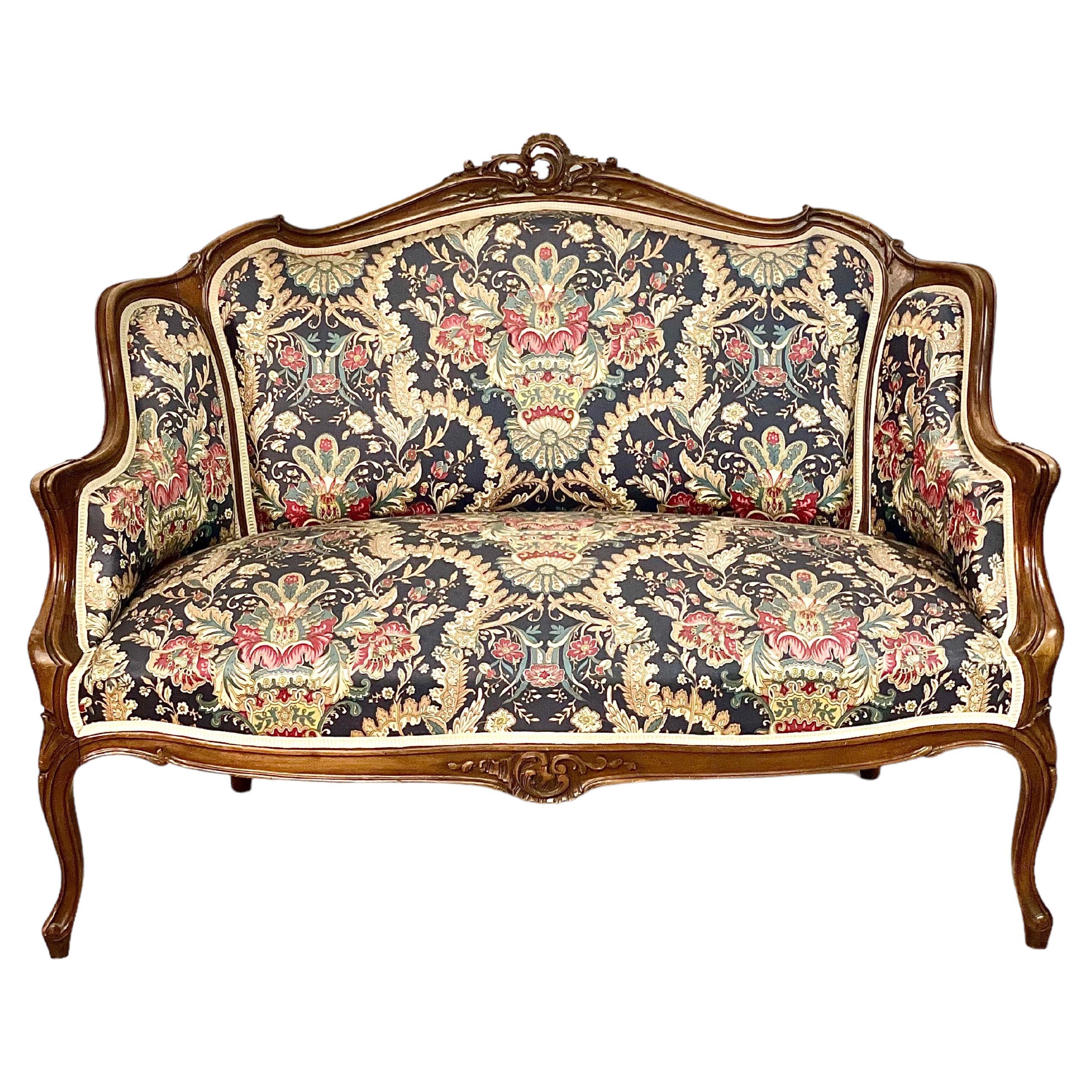 French 19th Century Walnut Settee 