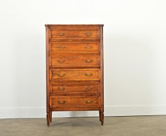 French 19th Century Walnut Tall Chest of Drawers