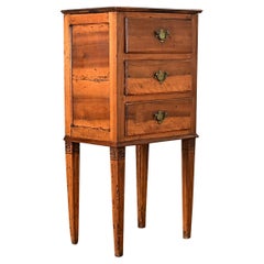French 19th Century Walnut Three Drawer Table