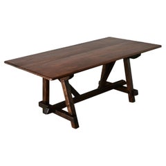 French 19th Century Walnut Trestle Table