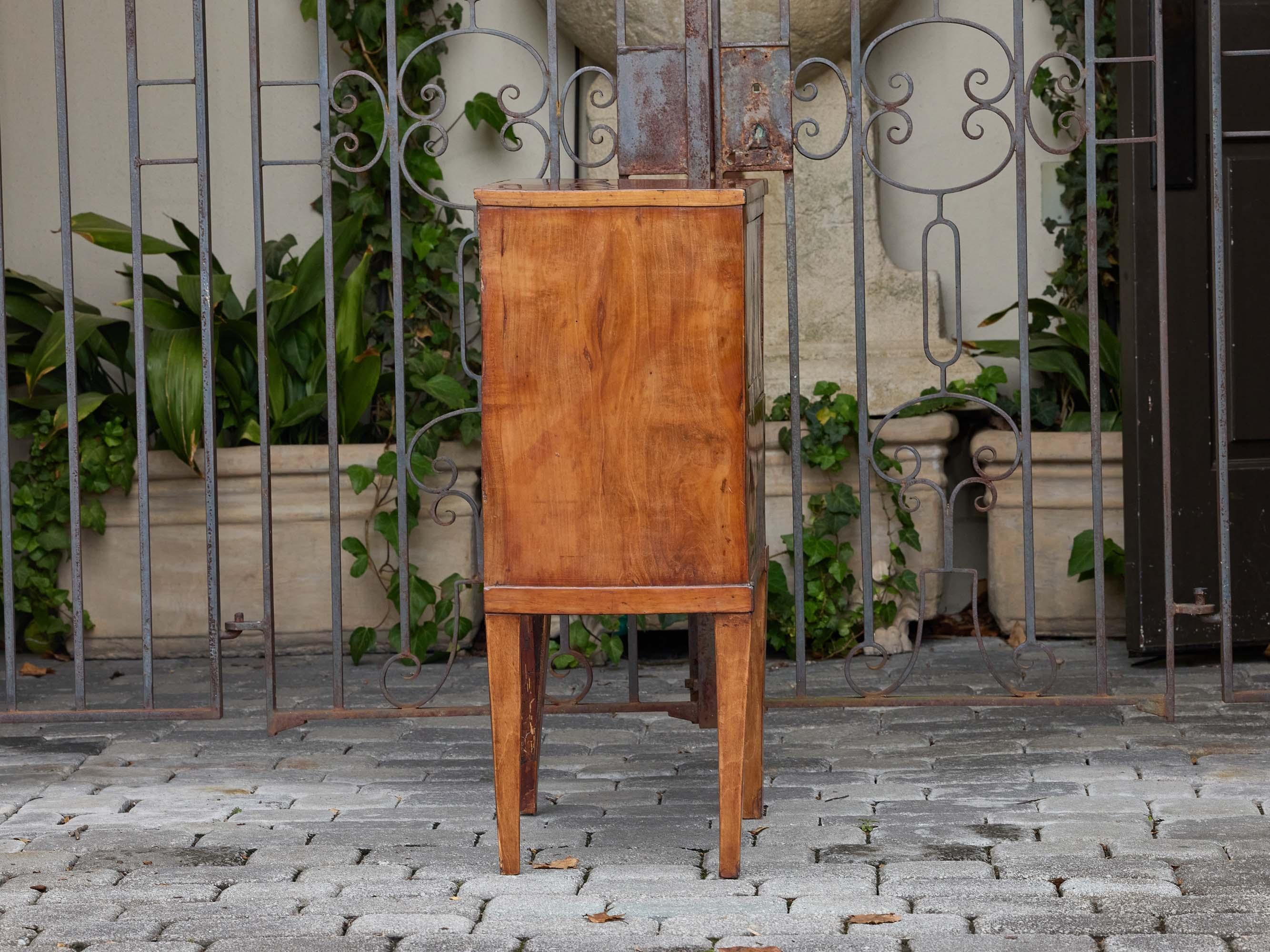 French 19th Century Walnut Two-Drawer Side Table with Tapered Legs For Sale 3