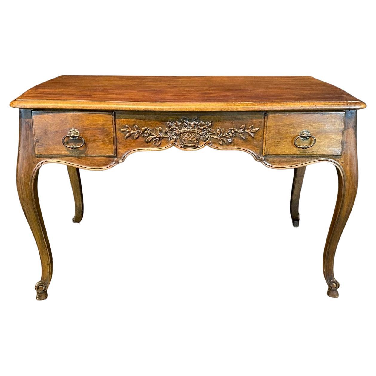 French 19th Century Walnut Two Sided Louis XV Writing Desk