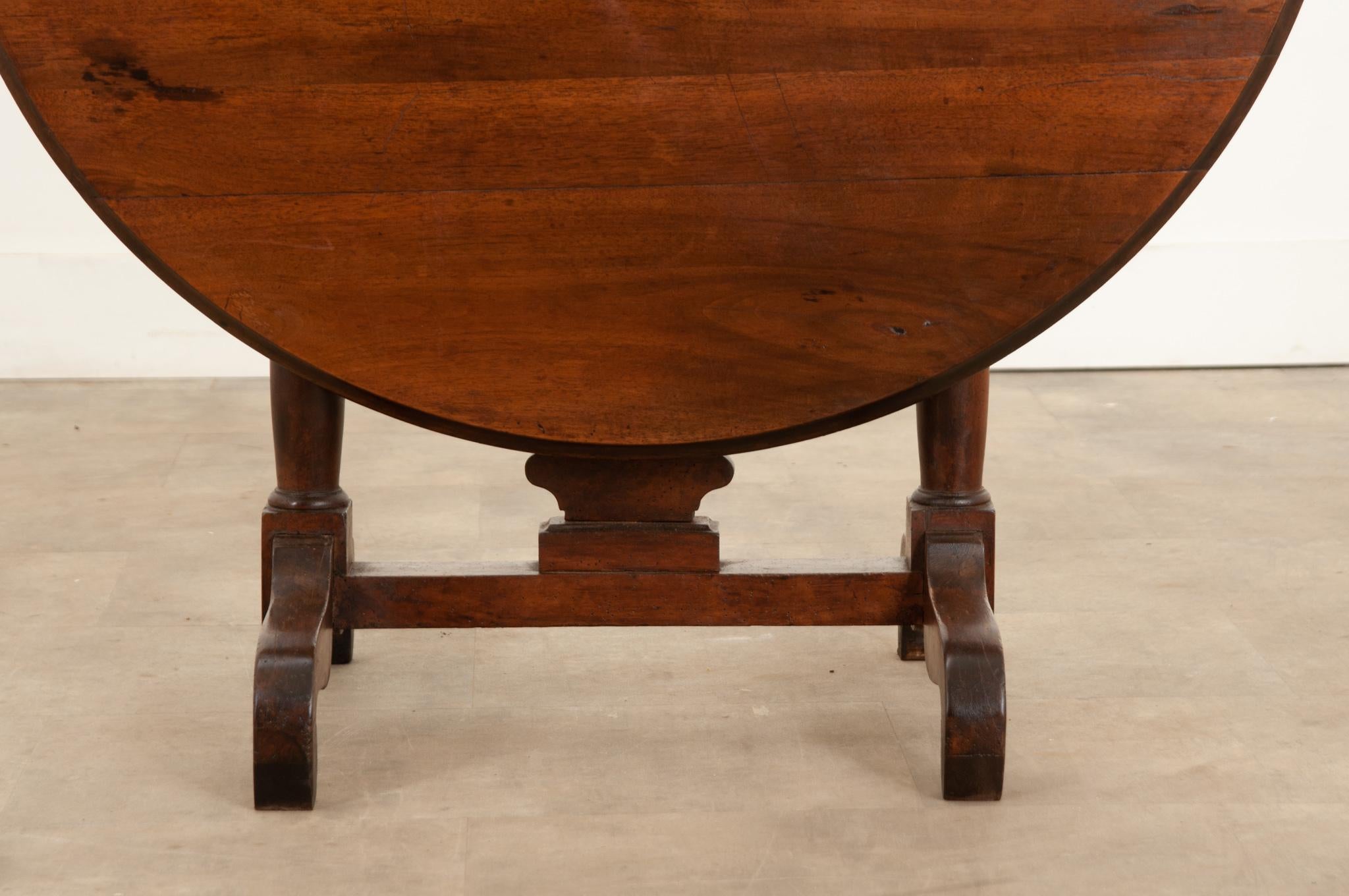 Hand-Crafted French 19th Century Walnut Vendange Table