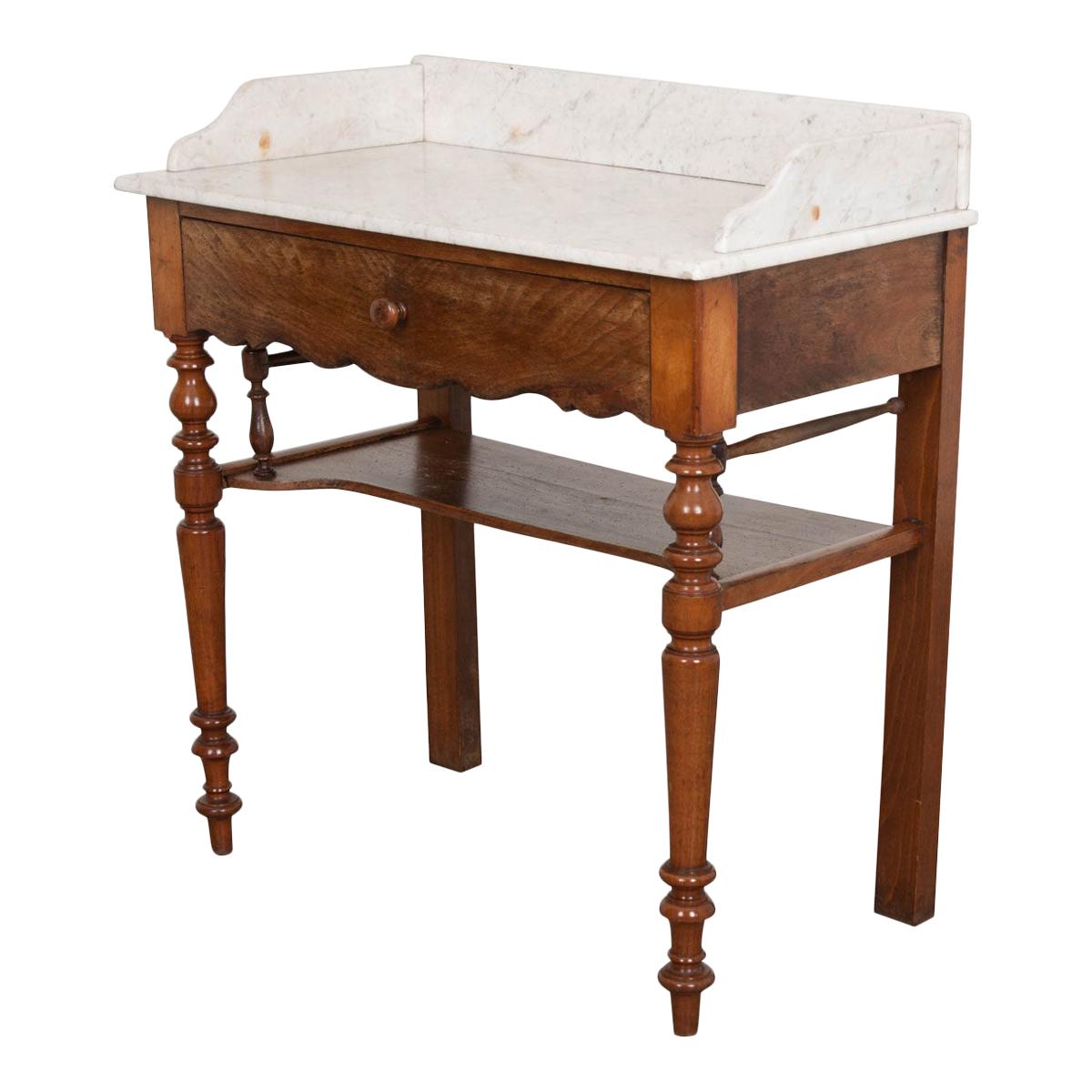French 19th Century Washstand with Marble Top