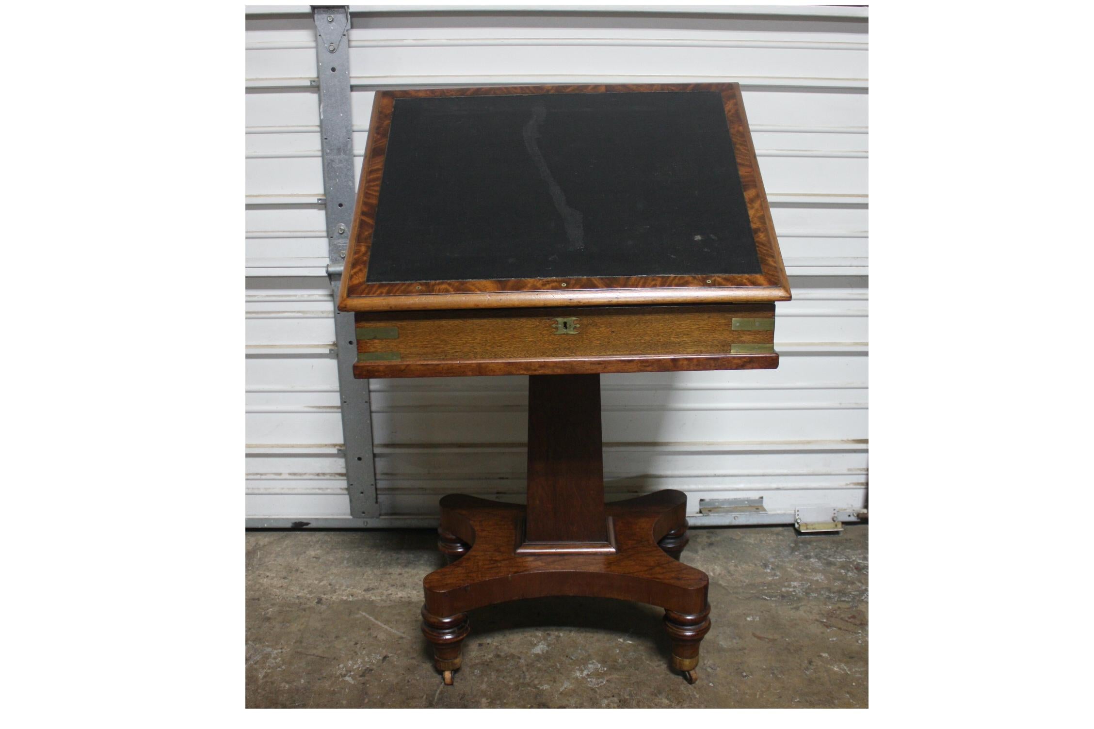Leather French 19th Century Watercolorist Table For Sale