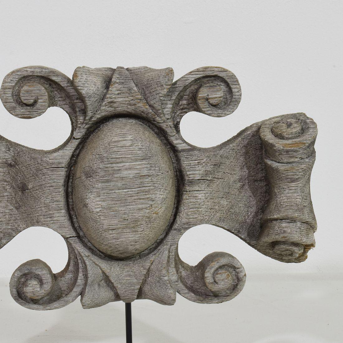 French 19th Century Weathered Oak Ornament 4