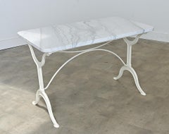 French 19th Century White Marble Bistro Table