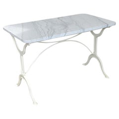 French 19th Century White Marble Bistro Table