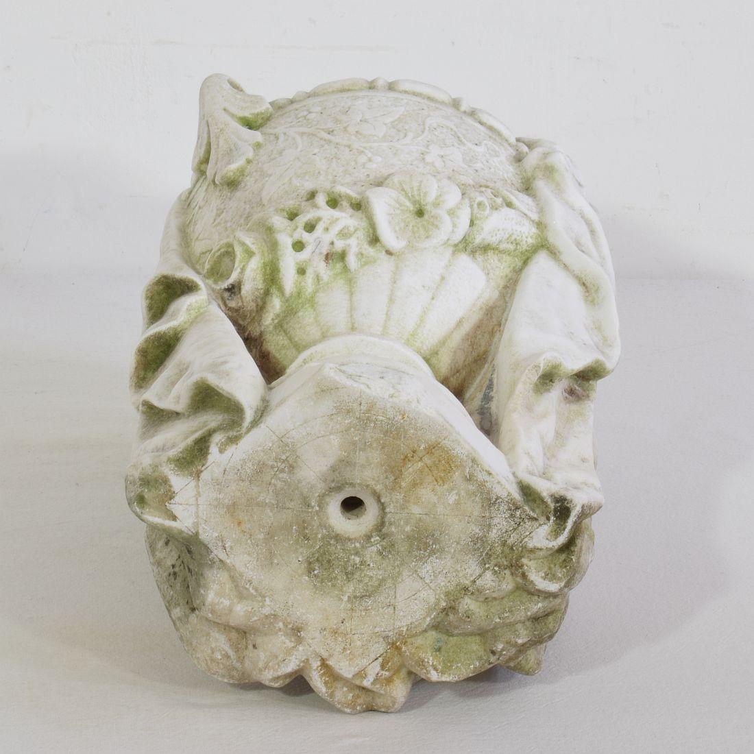 French 19th Century White Marble Garden Urn/ Vase 12