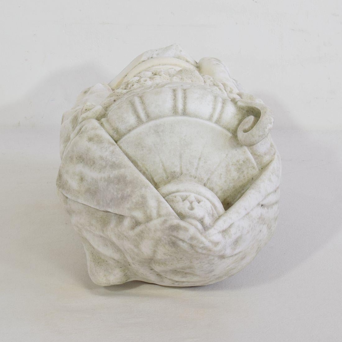 French 19th Century White Marble Garden Urn/ Vase 13