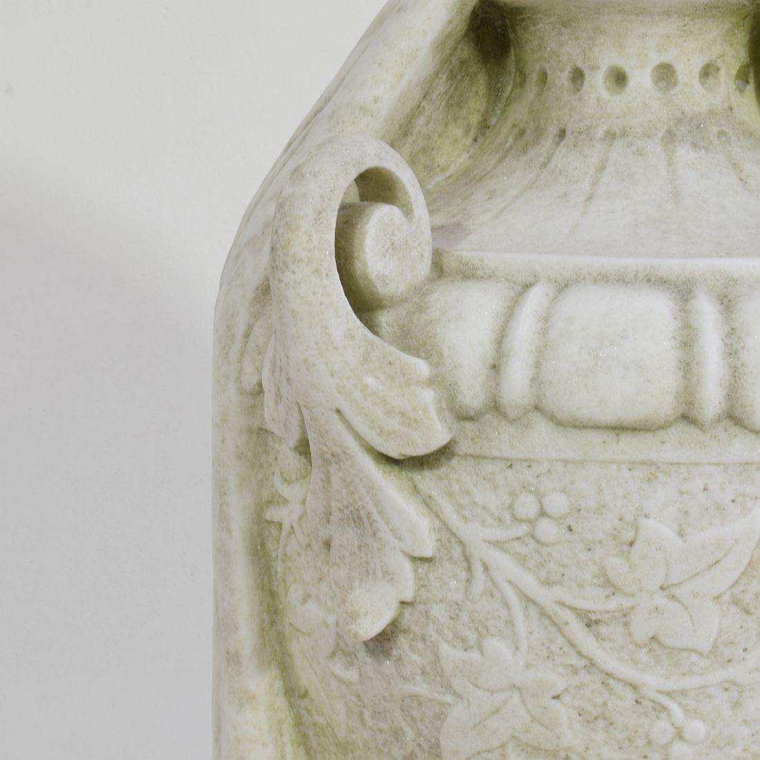 French 19th Century White Marble Garden Urn/ Vase 6