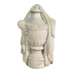 French 19th Century White Marble Garden Urn/ Vase