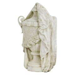 French 19th Century White Marble Garden Urn/ Vase