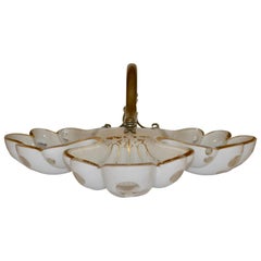 French 19th Century White Opaline Candy Dish With Brass Snake Hardware