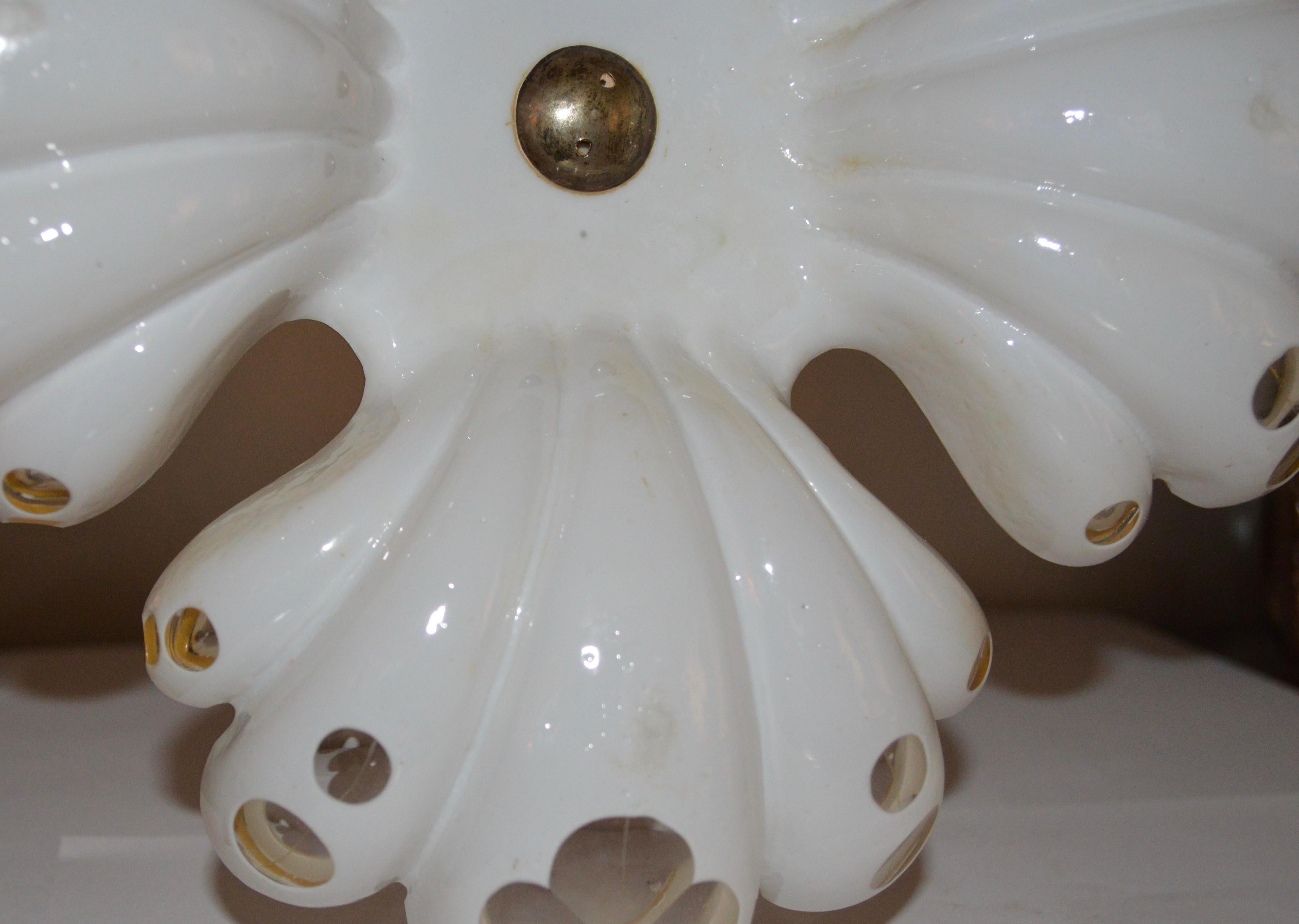 Charles X French 19th Century White Opaline Candy Dish With Brass Snake Hardware For Sale