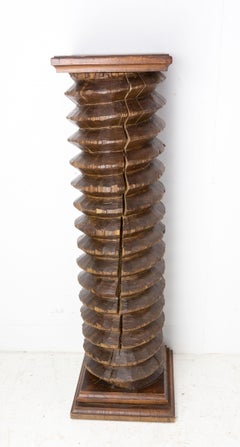 French, 19th Century, Wine Press Screw Pedestal Plant Holder