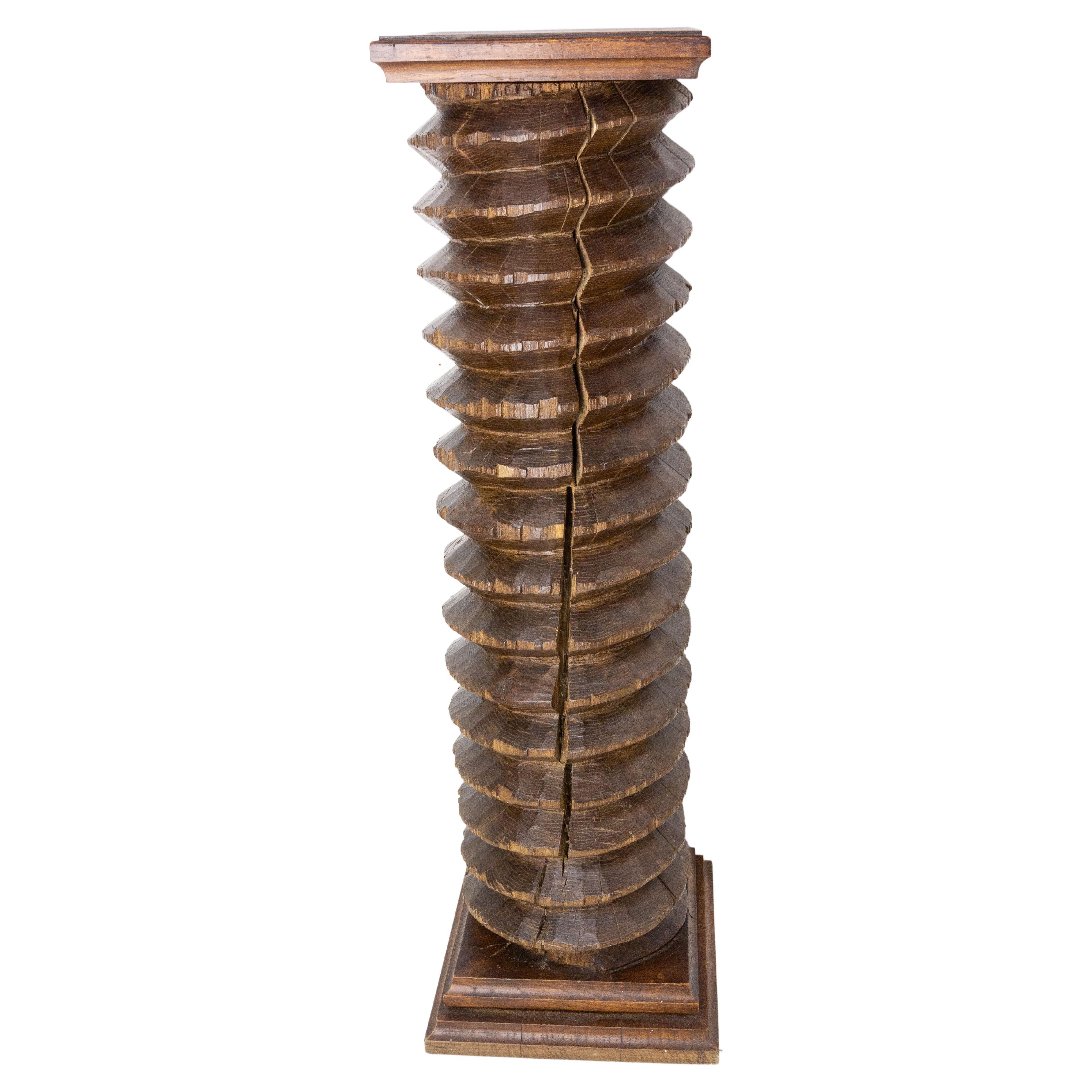 French, 19th Century, Wine Press Screw Pedestal Plant Holder