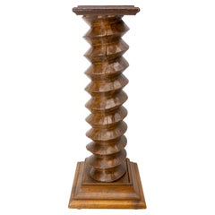 French 19th Century Wine Press Screw Pedestal Plant Holder