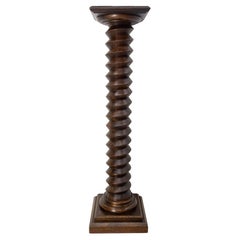 French 19th Century Wine Press Screw Pedestal Square Support Plant Holder