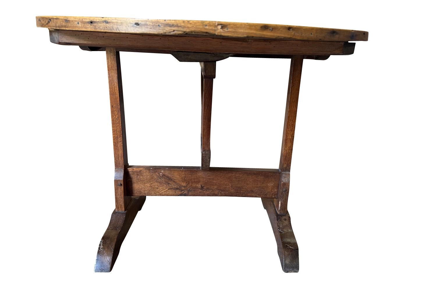 Chestnut French 19th Century Wine Tasting Table For Sale