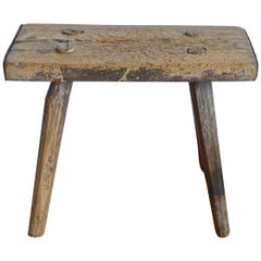 French 19th Century Wood Milking Stool