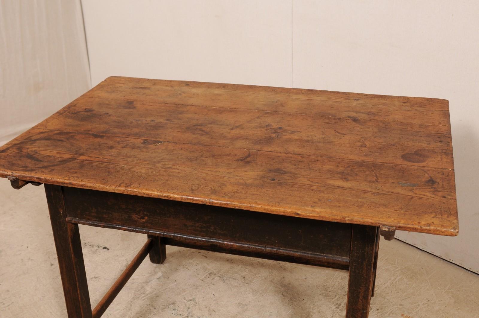 French 19th Century Wood Occasional Table with Rustic Finish In Good Condition In Atlanta, GA
