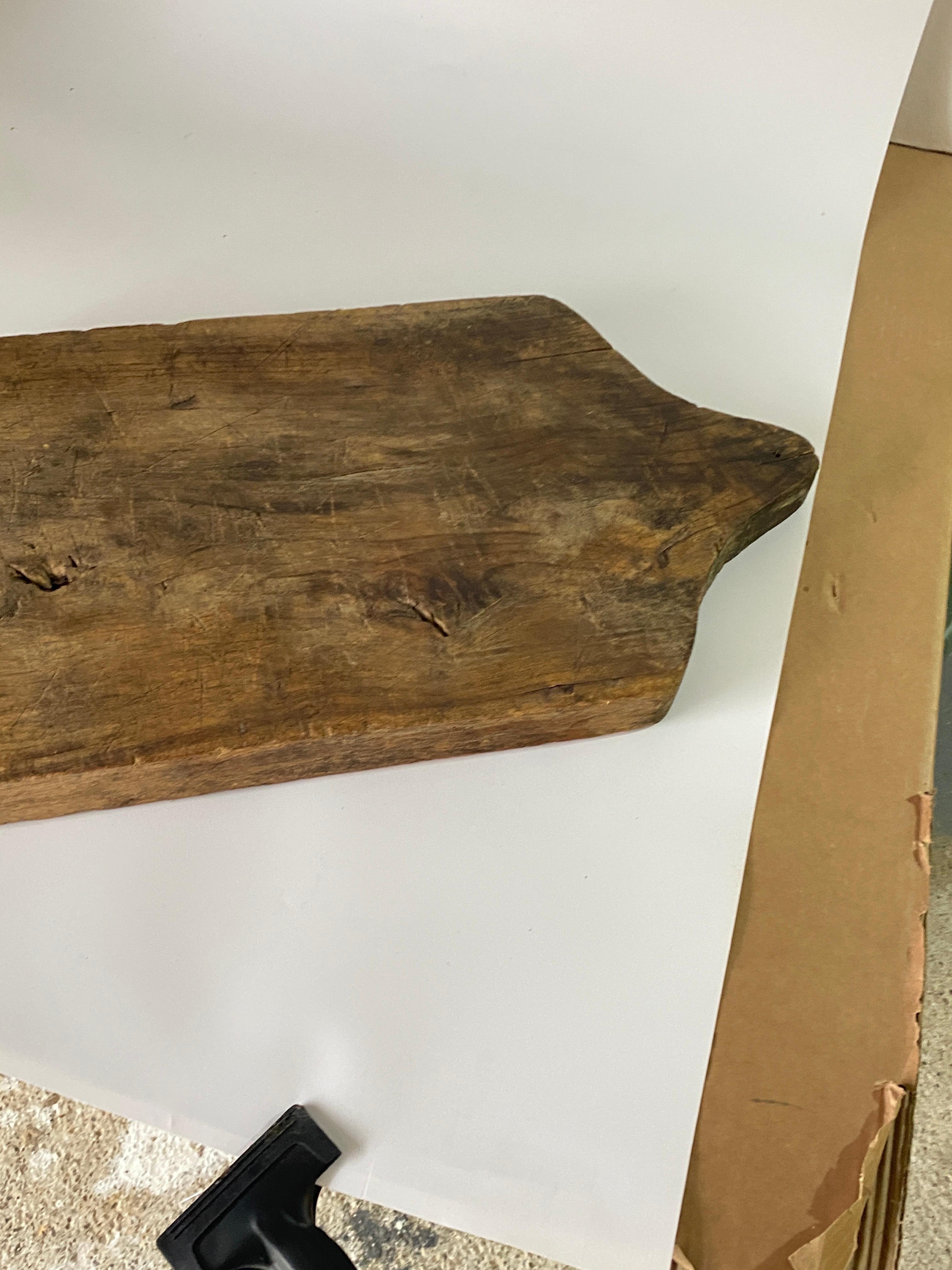 French 19th Century, Wooden Chopping or Cutting Board, Old Patina, Brown Color 2