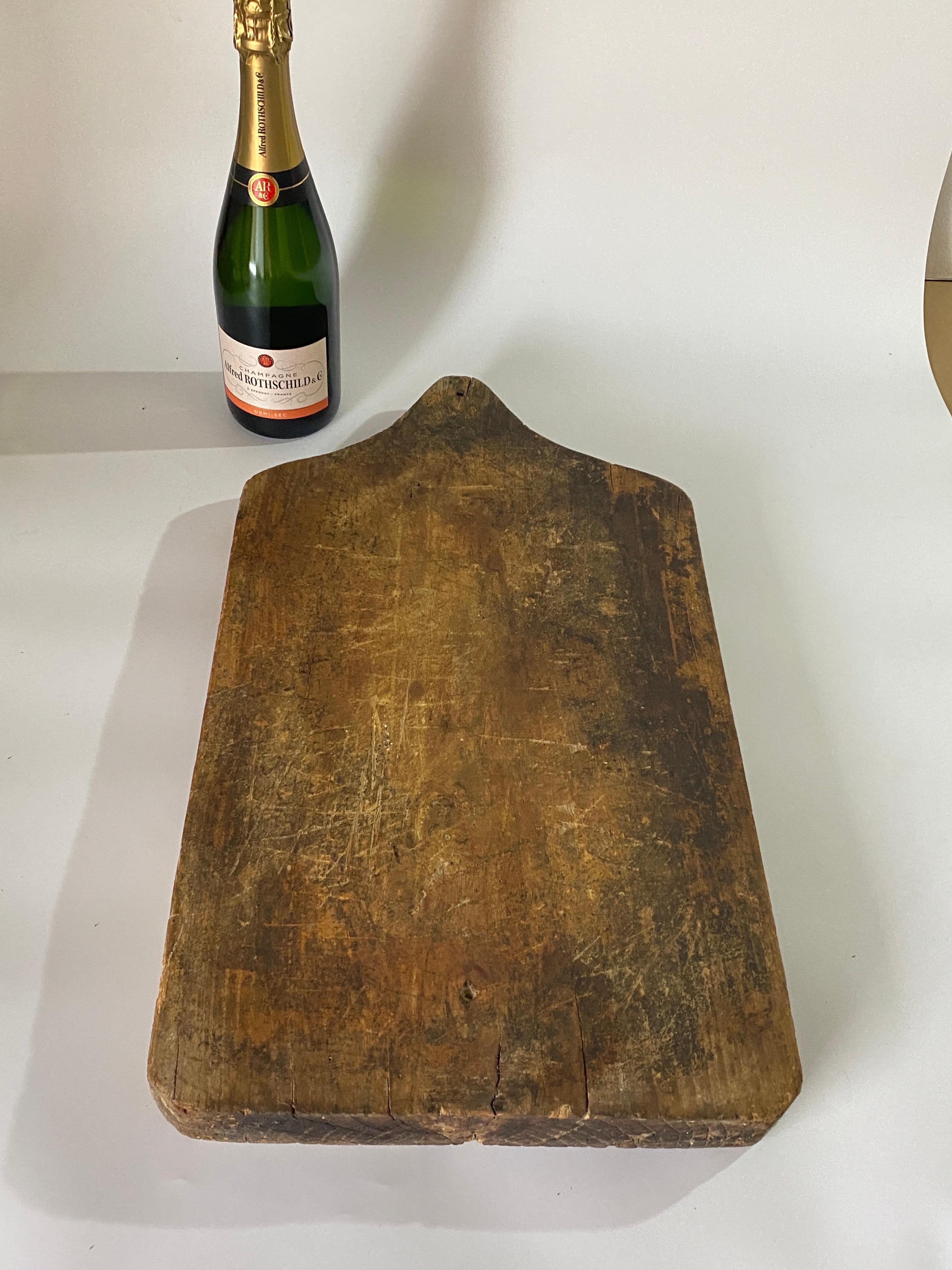 French 19th Century, Wooden Chopping or Cutting Board, Old Patina, Brown Color 3