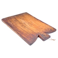 Used French 19th Century, Wooden Chopping or Cutting Board, Old Patina, Brown Color