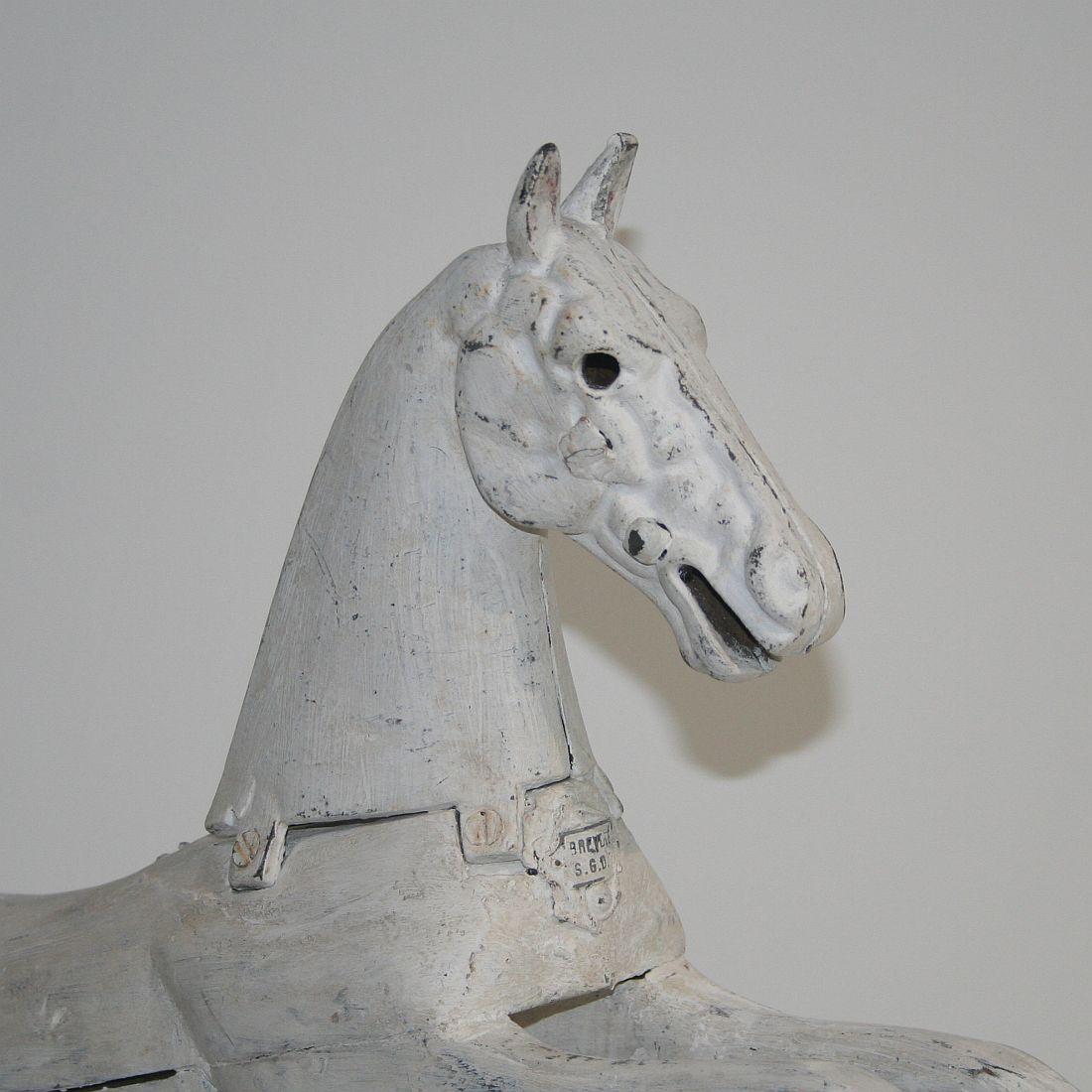 French 19th Century Wooden Horse with Cast Iron Head 4