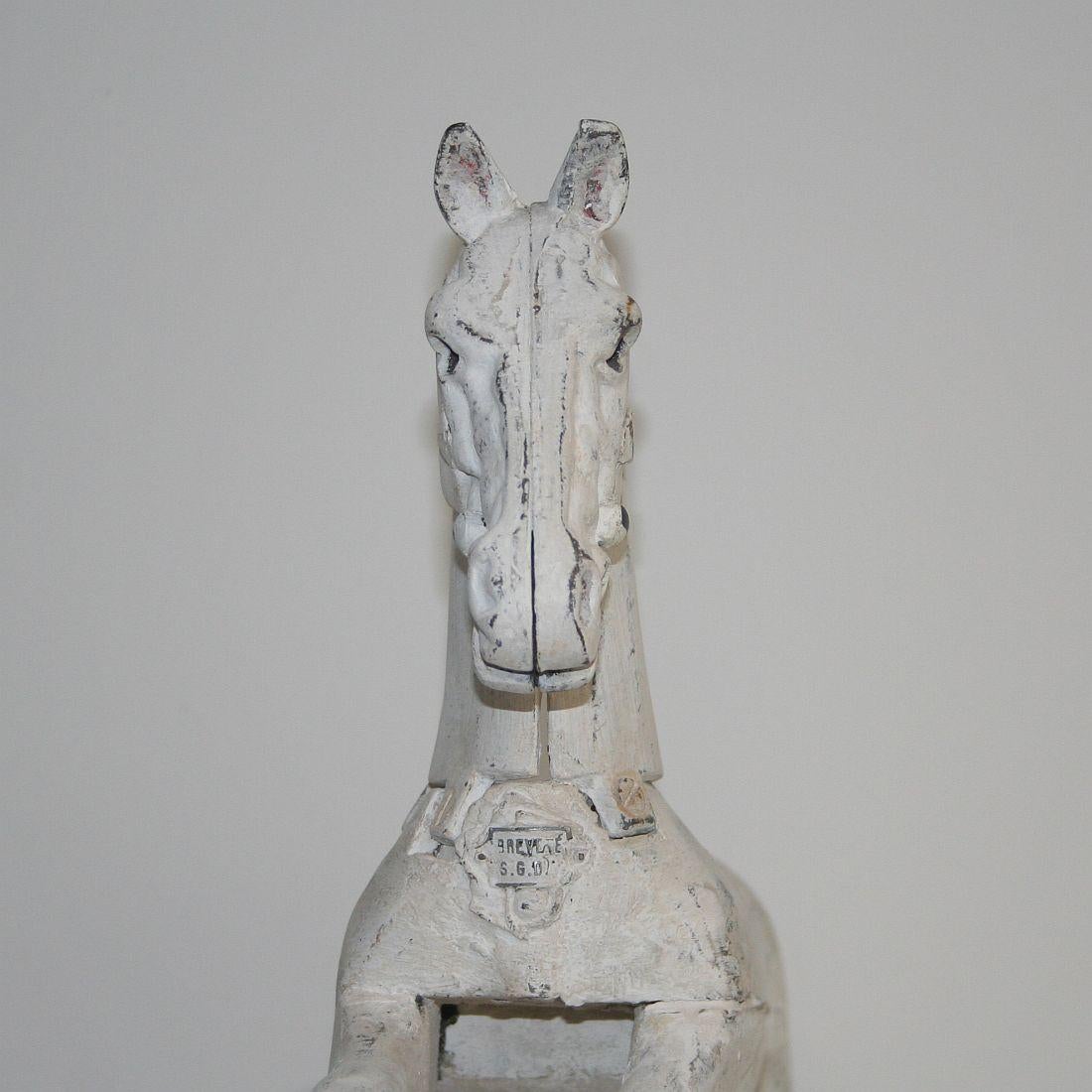 French 19th Century Wooden Horse with Cast Iron Head 5
