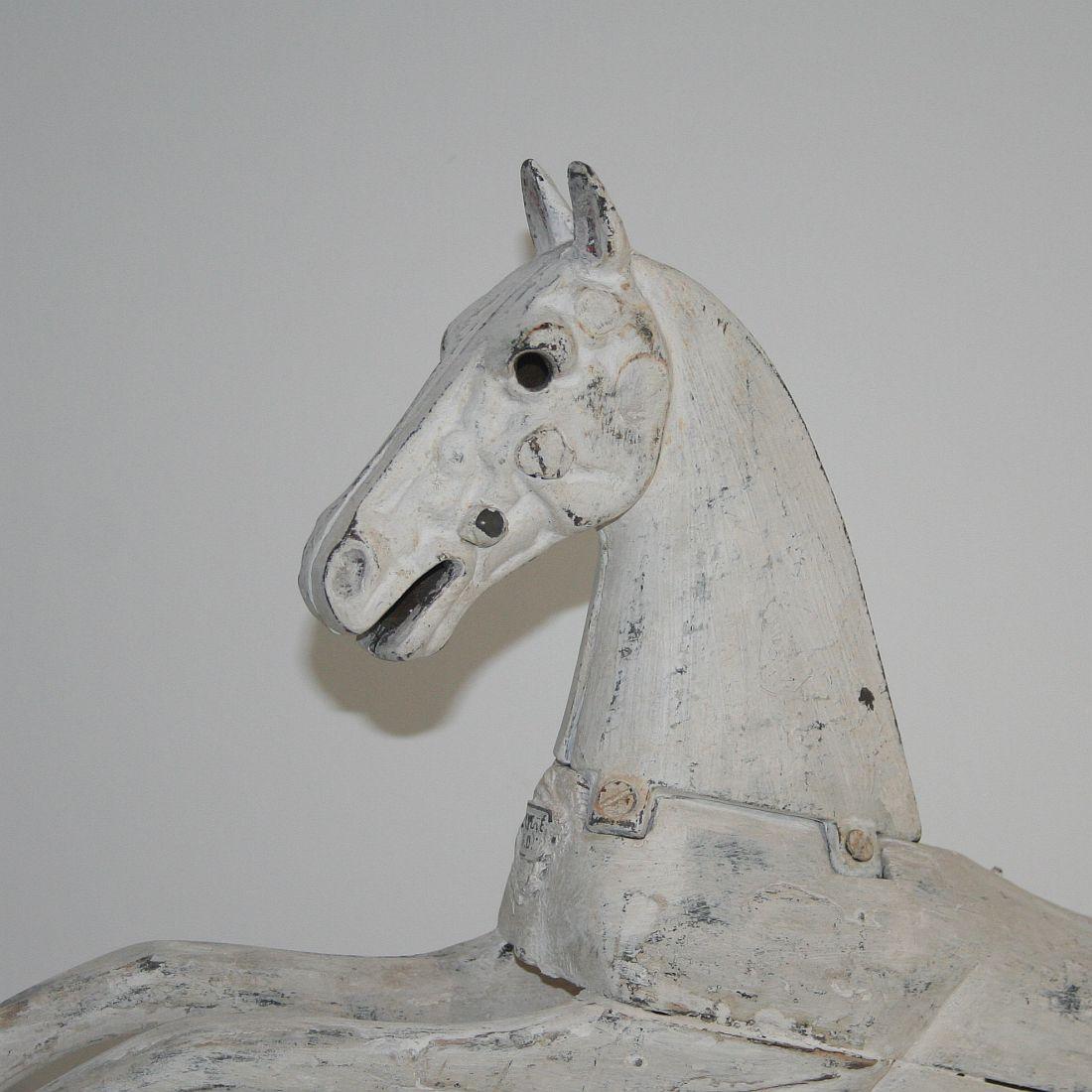 French 19th Century Wooden Horse with Cast Iron Head 3