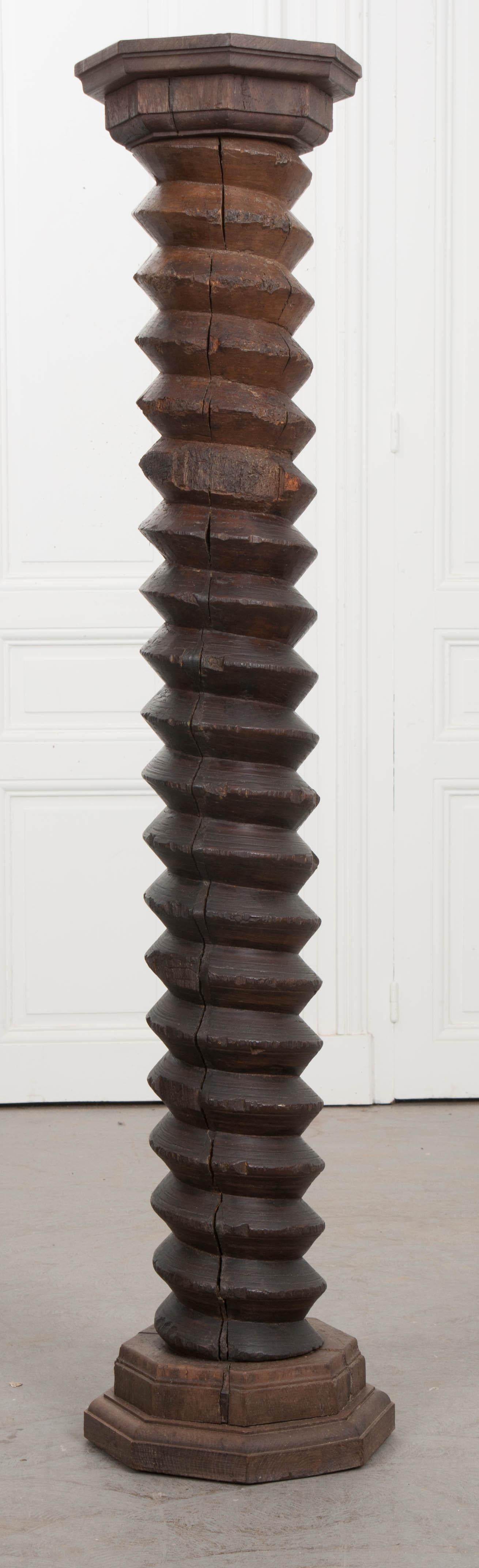 French Provincial French 19th Century Wooden Wine Press Screw