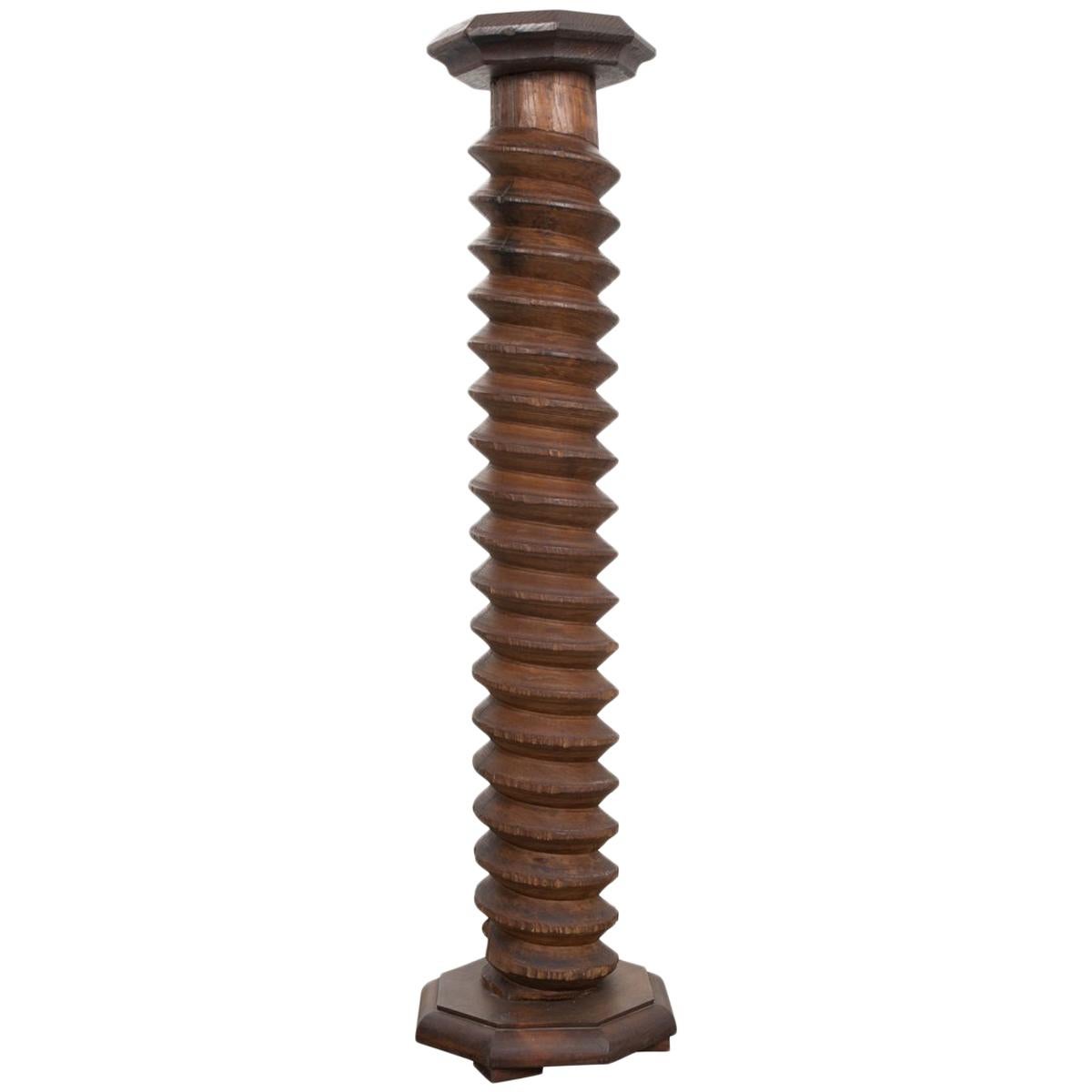 French 19th Century Wooden Wine Press Screw